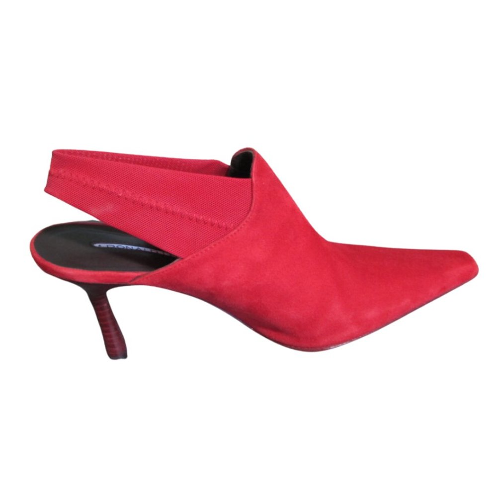 Donald J. Pliner Red Suede Sling Back Shoes - Picture 3 of 6